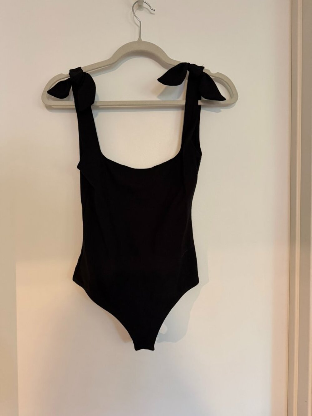 Anthropology Intimates Black Tie-Strap Tank Bodysuit - Sz S
